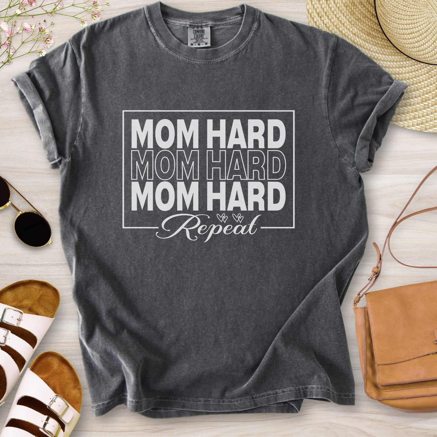 Mom Hard Repeat T-Shirt