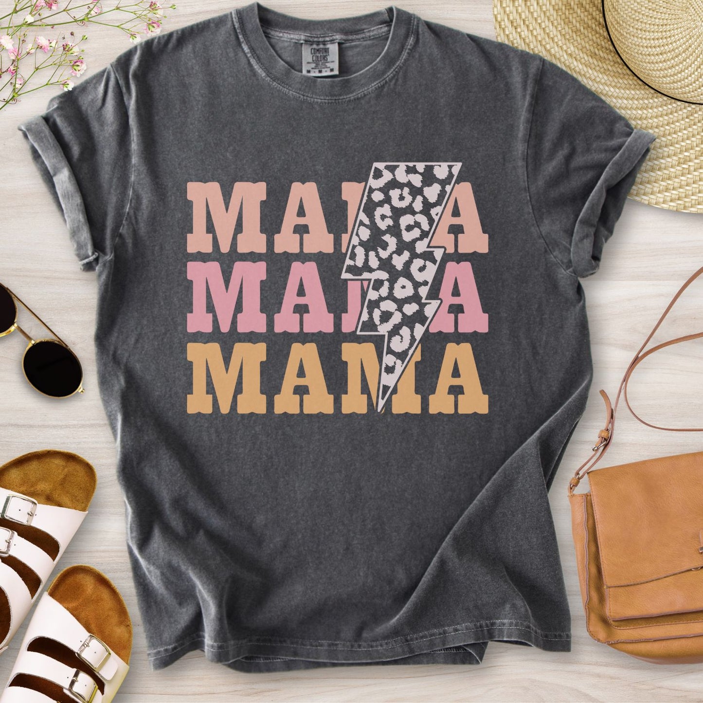 Mama Stacked Lightning T-Shirt