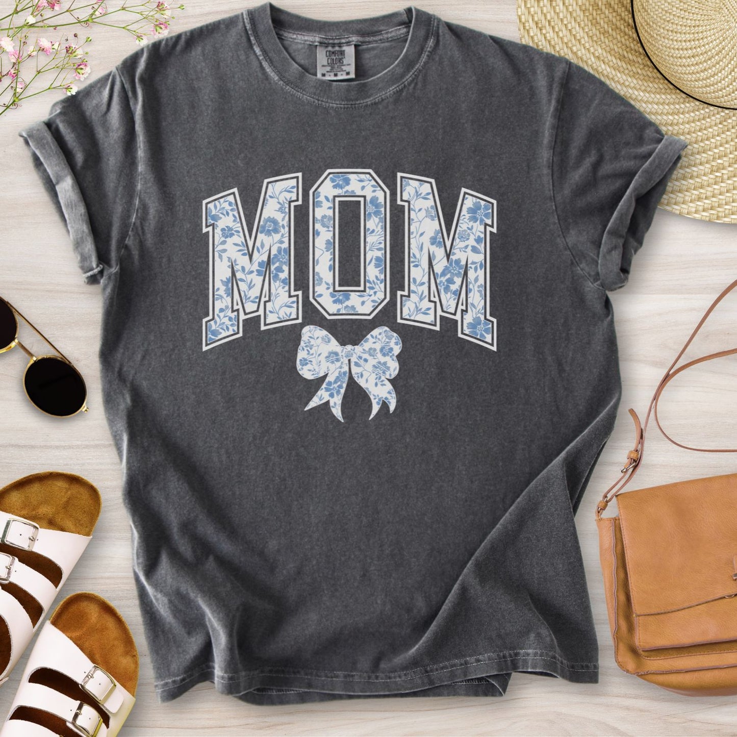 Mom Chinoiserie Blue Coquette T-Shirt