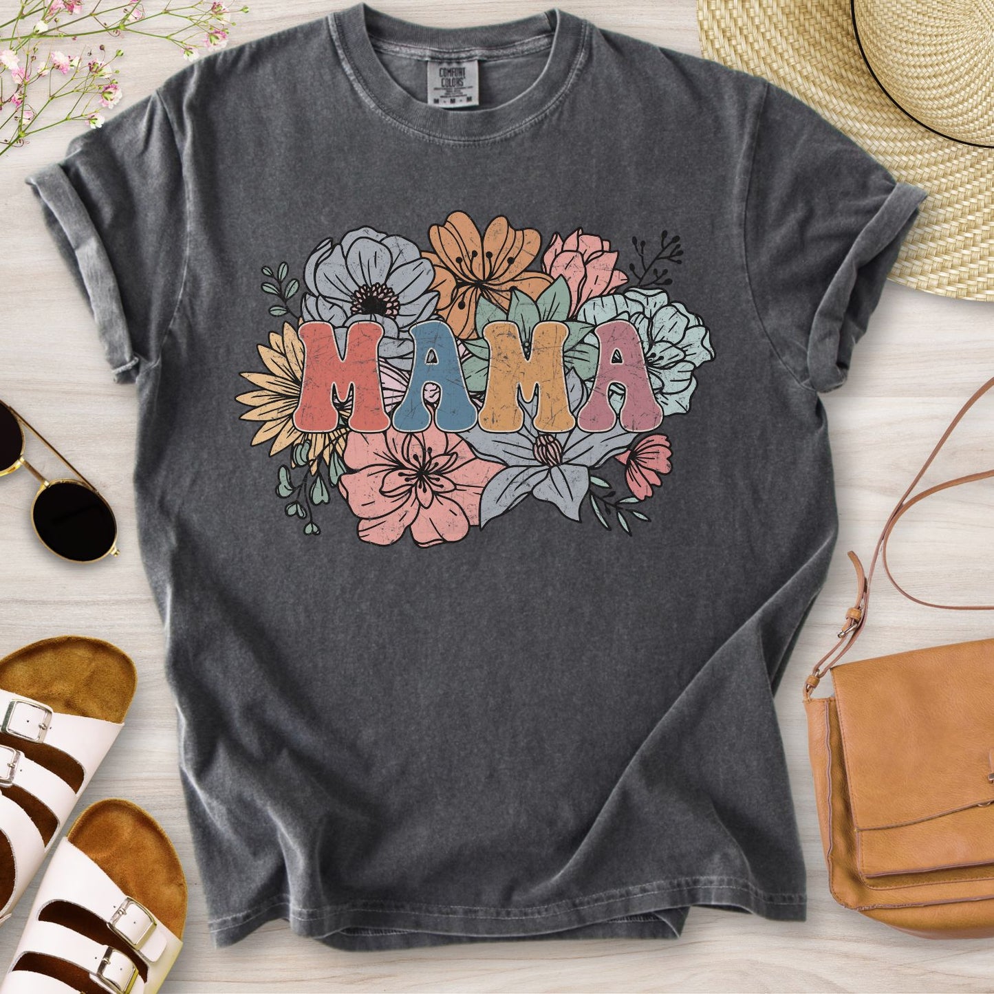 Retro Floral Mama T-Shirt