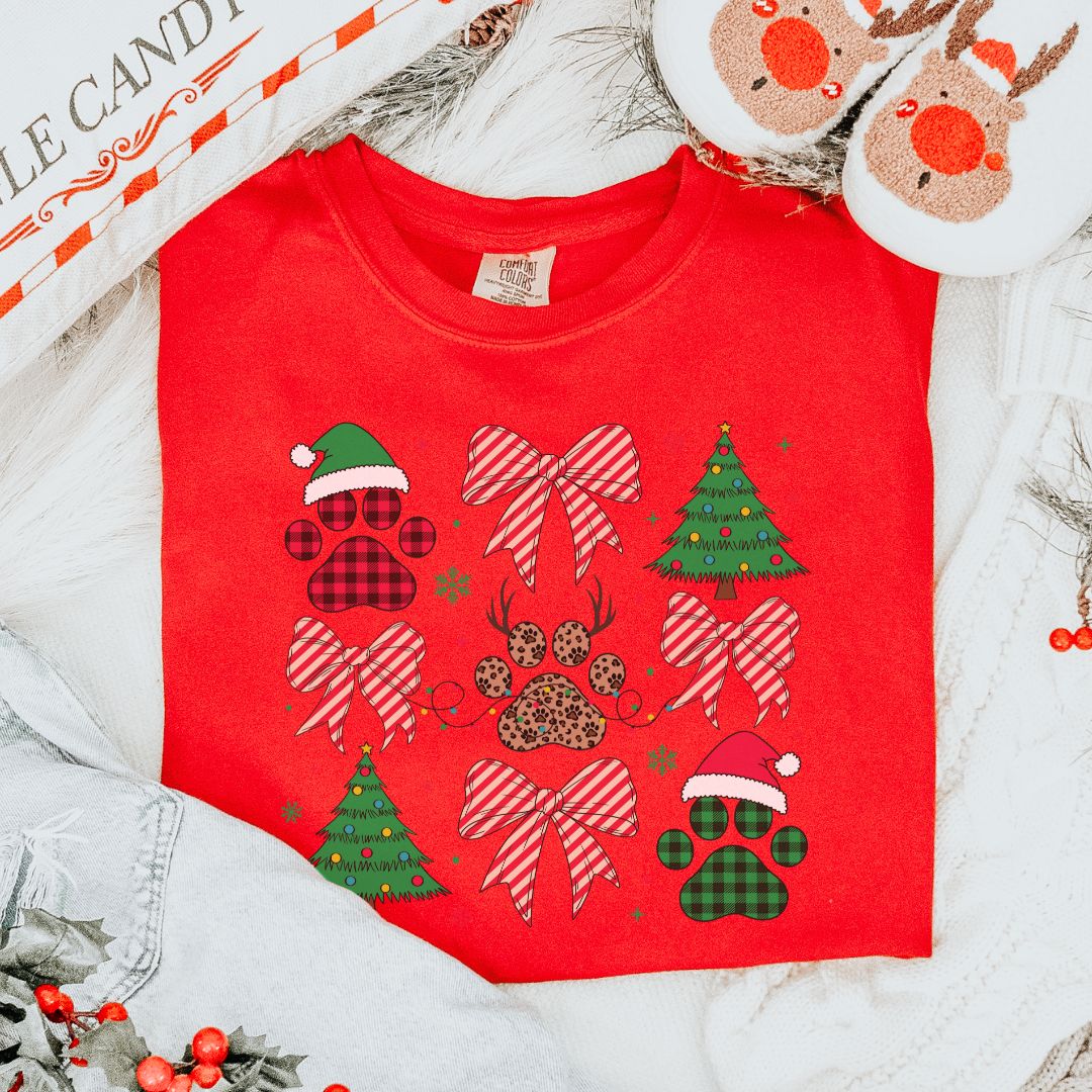 Christmas Paws Coquette T-Shirt