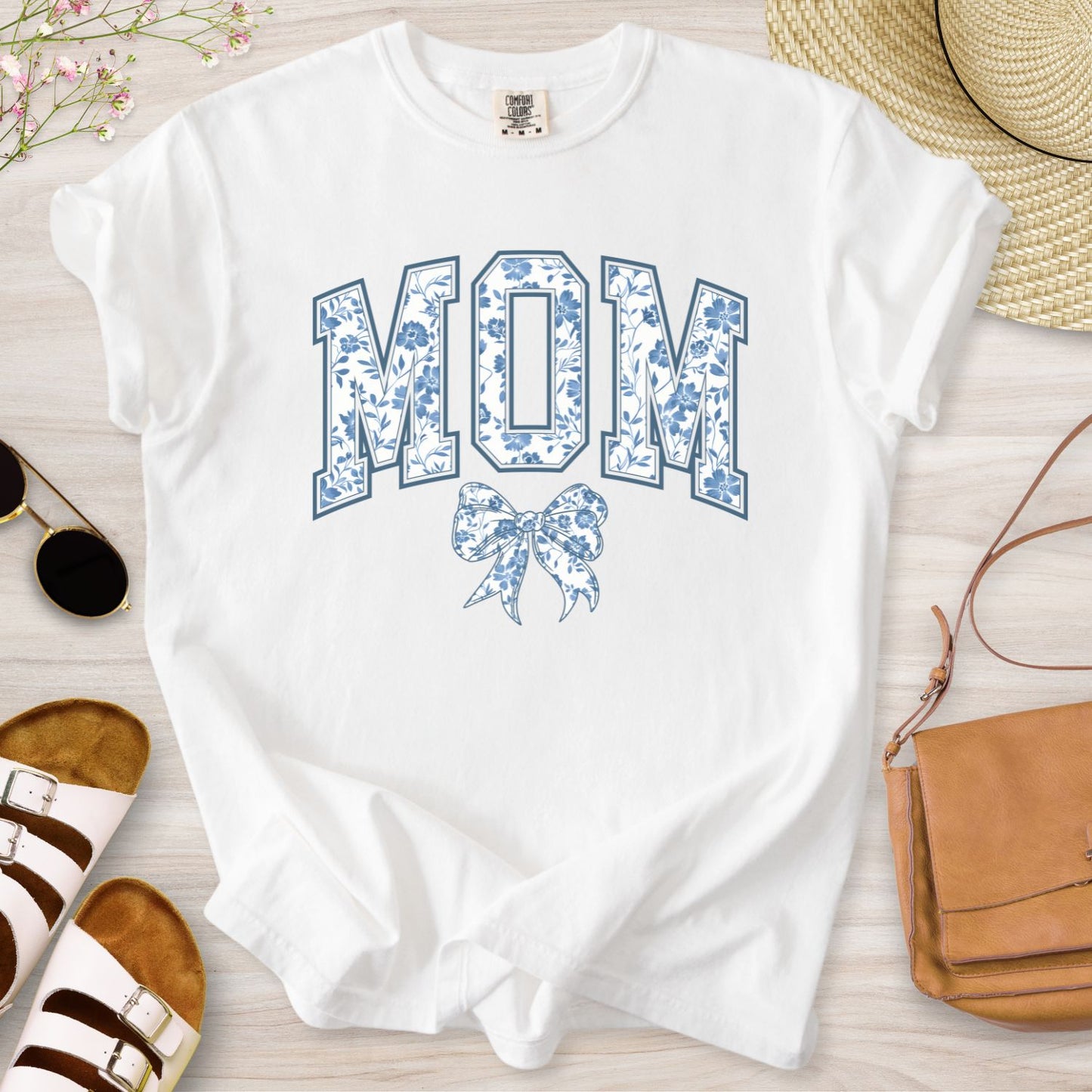 Mom Chinoiserie Blue Coquette T-Shirt