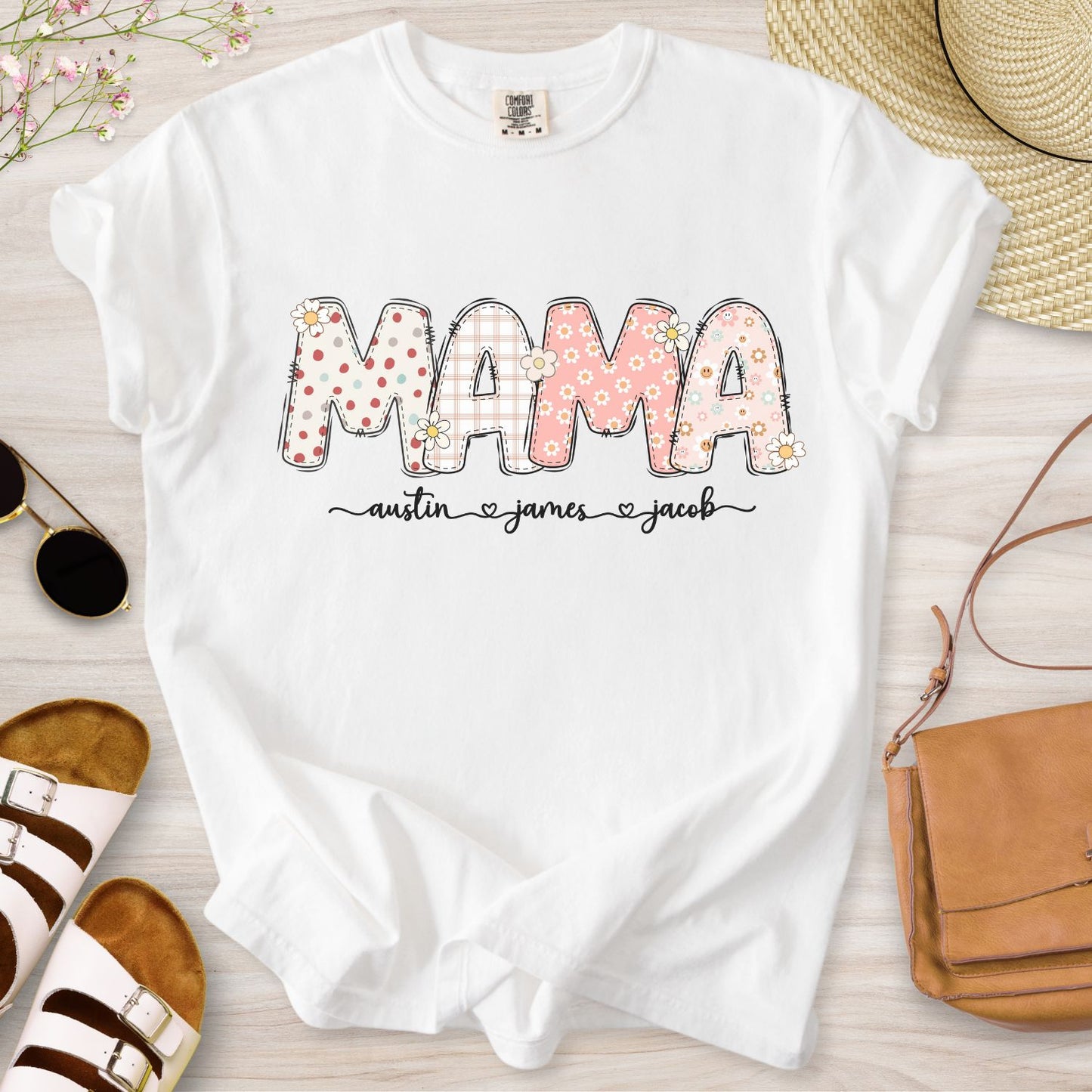 Personalized MAMA Floral T-Shirt