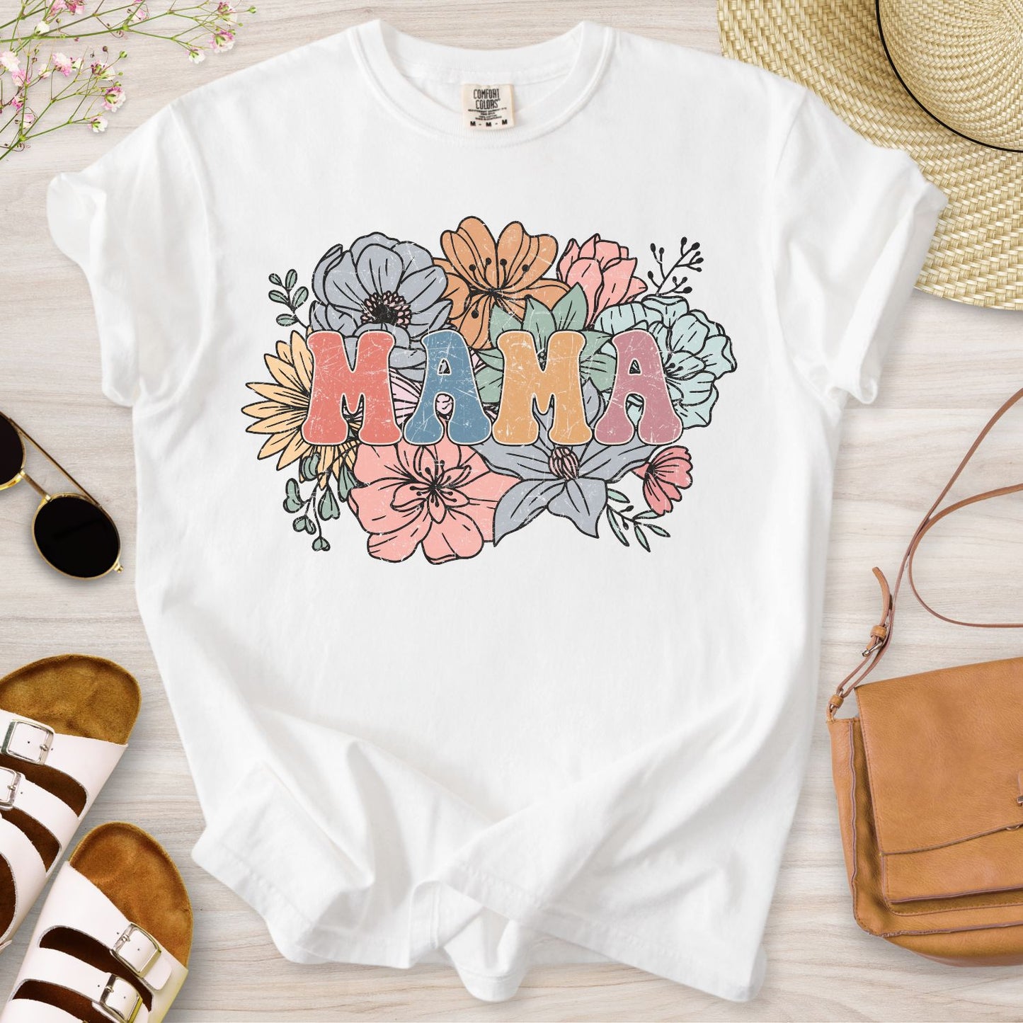 Retro Floral Mama T-Shirt