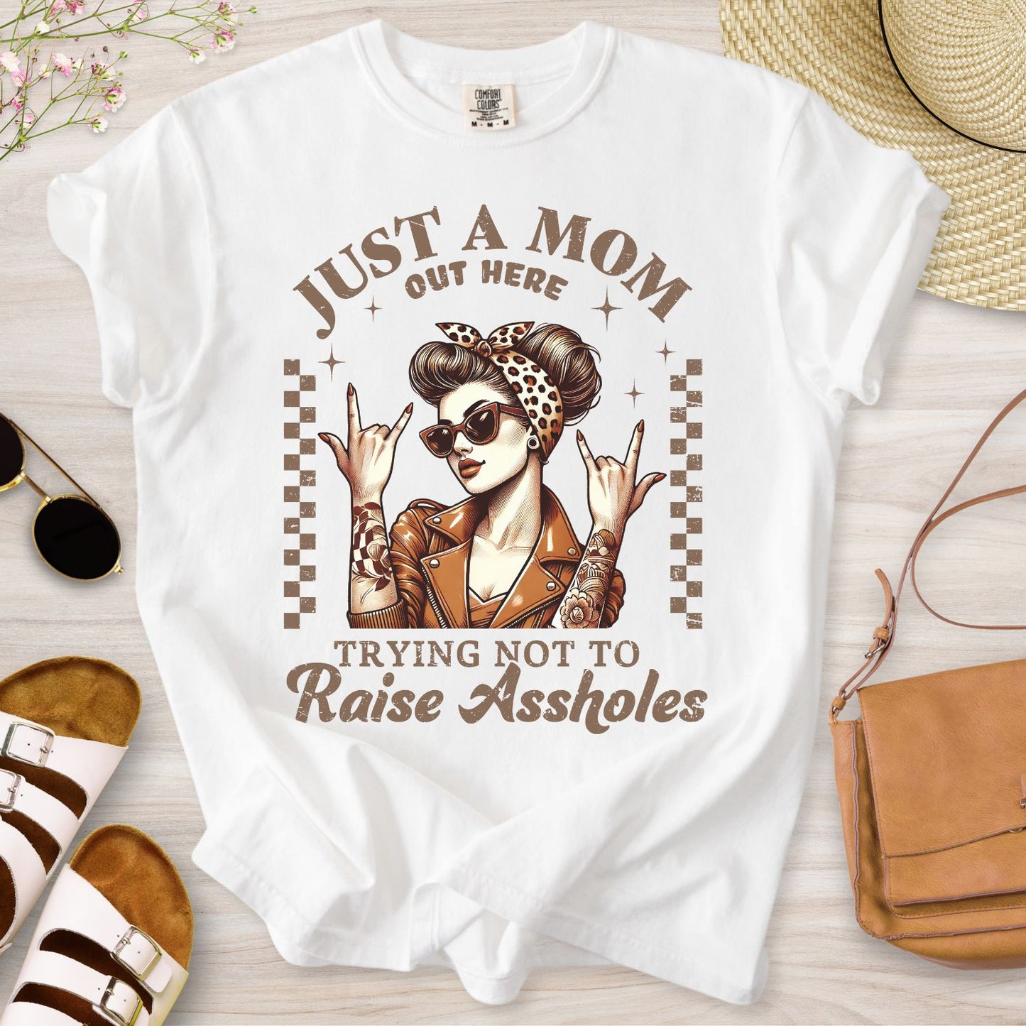 Just A Mom Out Here Funny T-Shirt