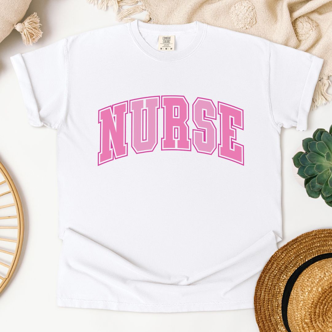 Nurse Varsity Pink T-Shirt