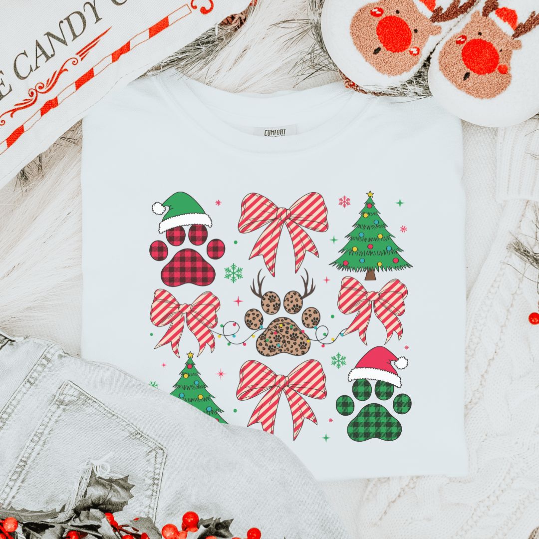 Christmas Paws Coquette T-Shirt