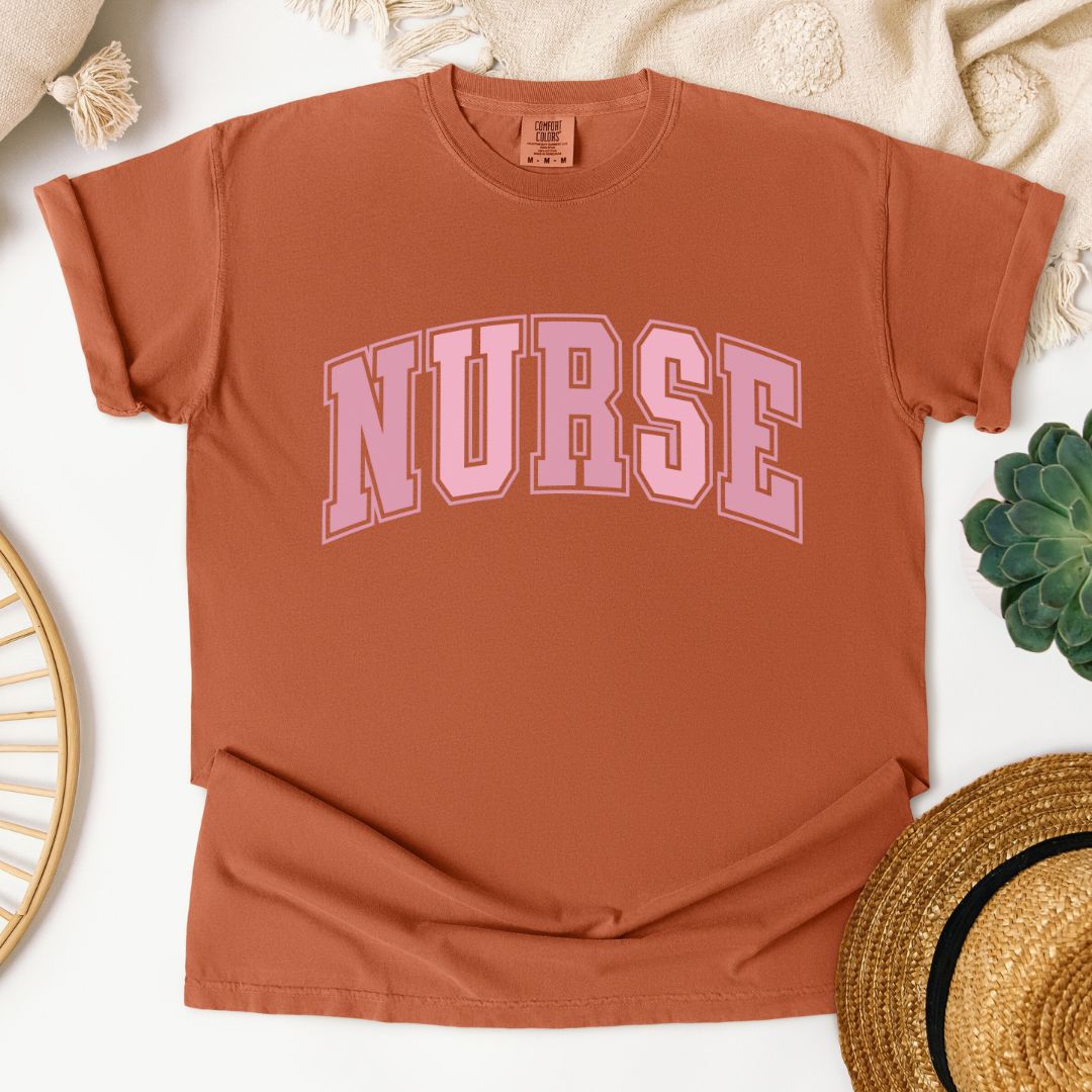Nurse Varsity Pink T-Shirt
