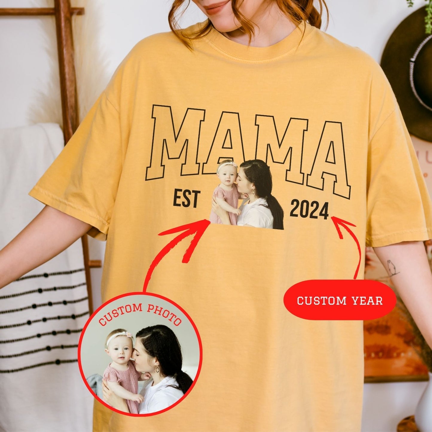 Personalized MAMA Portrait T-Shirt