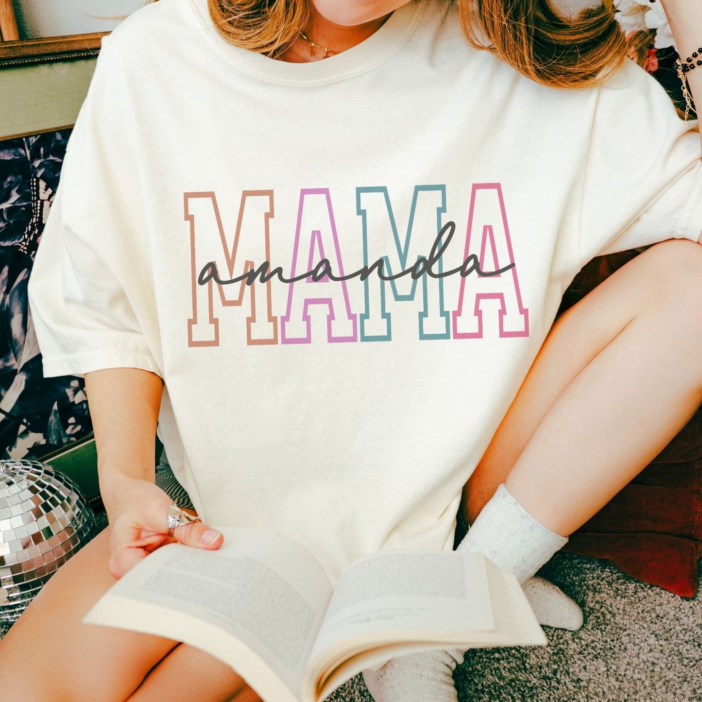 Personalized Mama Colored T-Shirt