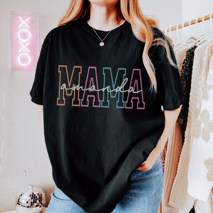 Personalized Mama Colored T-Shirt
