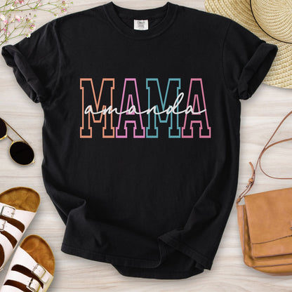 Personalized Mama Colored T-Shirt