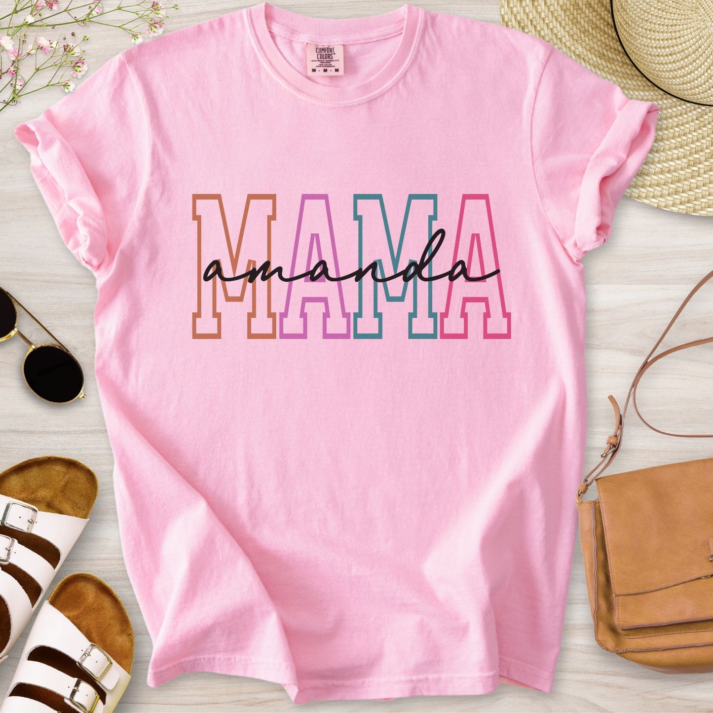 Personalized Mama Colored T-Shirt