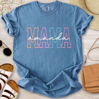 Personalized Mama Colored T-Shirt