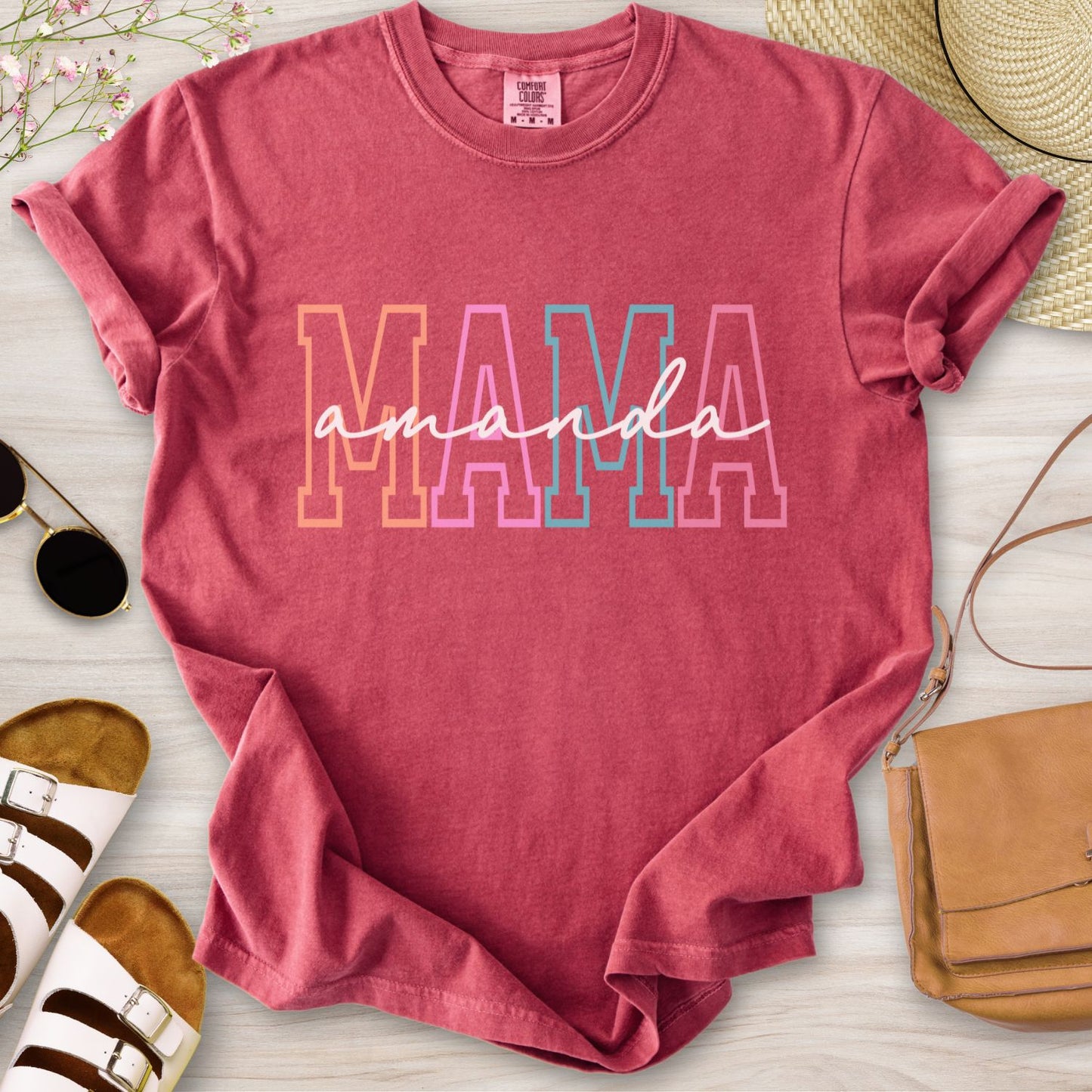 Personalized Mama Colored T-Shirt