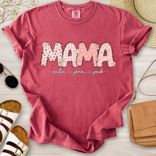 Personalized MAMA Floral T-Shirt