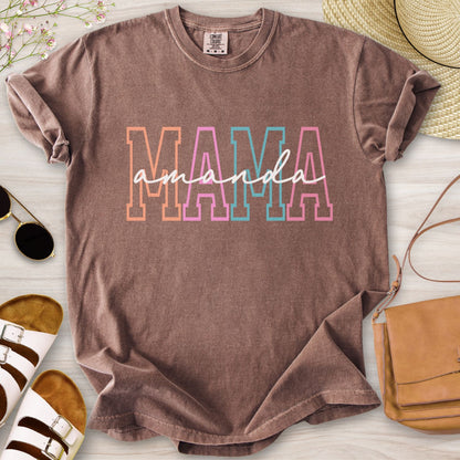 Personalized Mama Colored T-Shirt