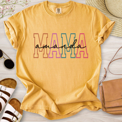 Personalized Mama Colored T-Shirt